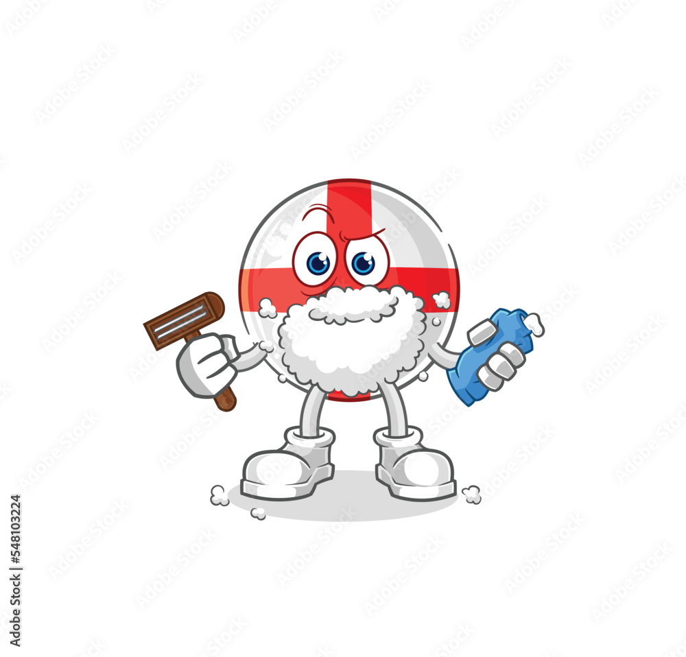 Naklejka premium england shave facial hair vector. cartoon character