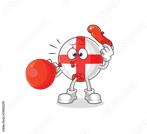 england pantomime blowing balloon. cartoon mascot vector