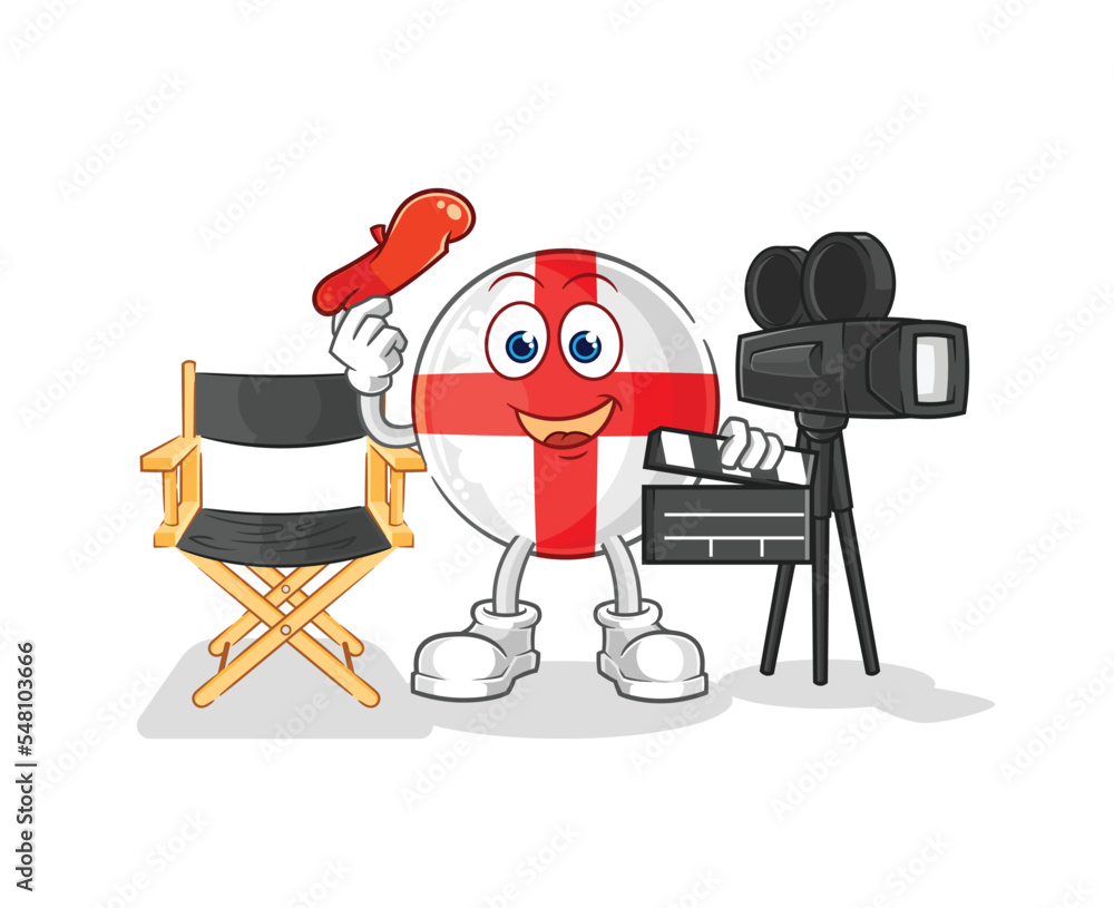 england director mascot. cartoon vector