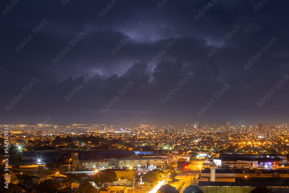 Aerail view of Goiania, Goias in a storm day