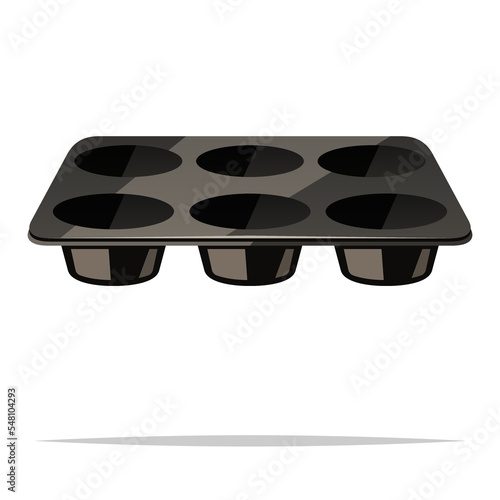 Muffin pan tray vector isolated illustration