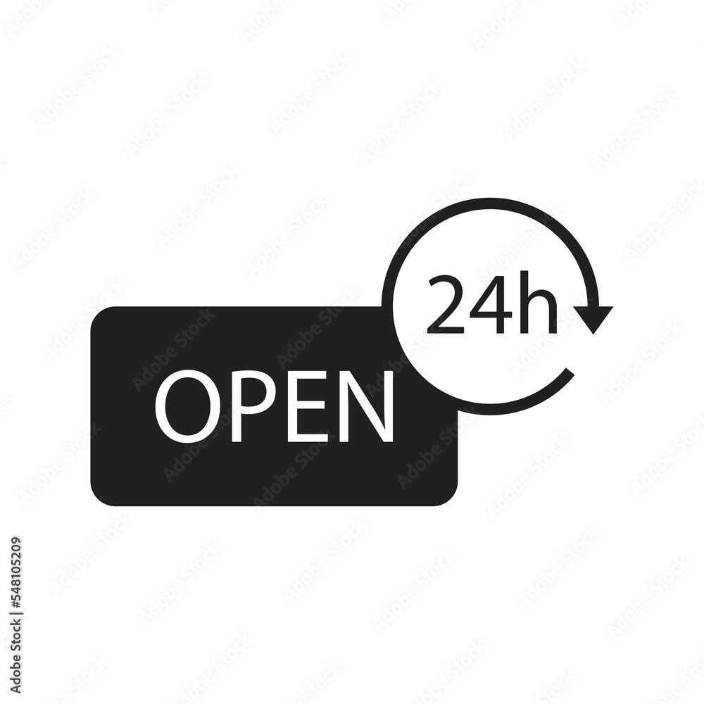 Obraz premium Open hours icon design. isolated on white background. vector illustration