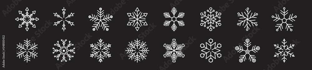 Set of beautiful christmas snowflakes icon. Set of beautiful christmas snowflakes icon.
