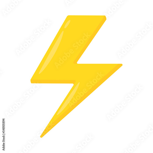 Lightning Sign Emoji Icon Illustration. Energy Vector Symbol Emoticon Design Clip Art Sign Comic Style.