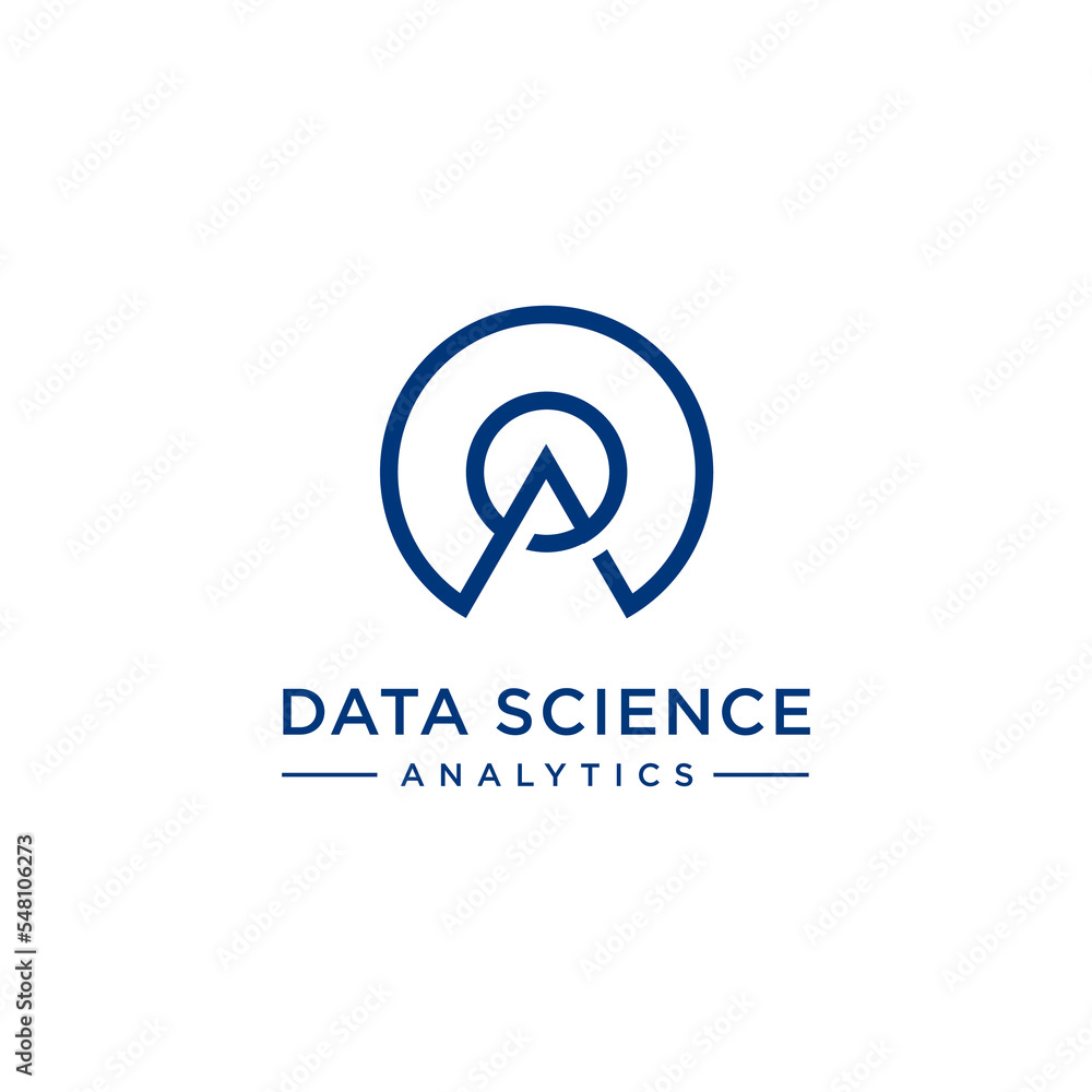 Data Science Analytic Logo design isolated vector illustration