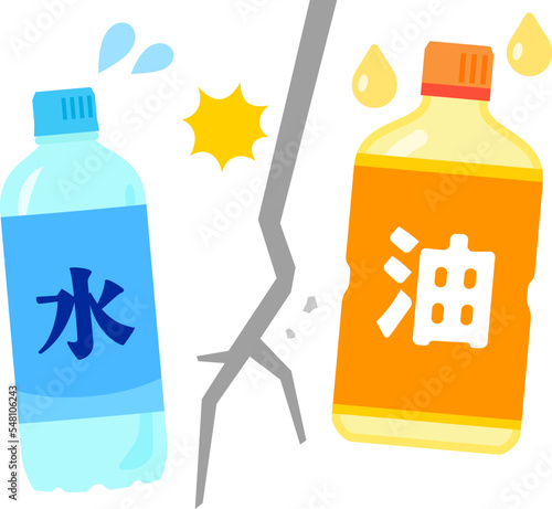 水と油の関係のイメージ