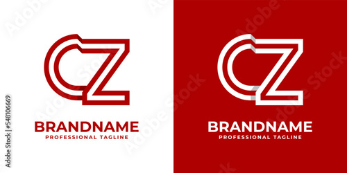 Modern Letter CZ Logo, suitable for any business or identity with CZ / ZC initials.