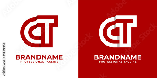 Modern Letter CT Logo, suitable for any business or identity with CT / TC initials.