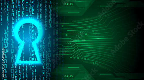 Closed Padlock on digital background, cyber security