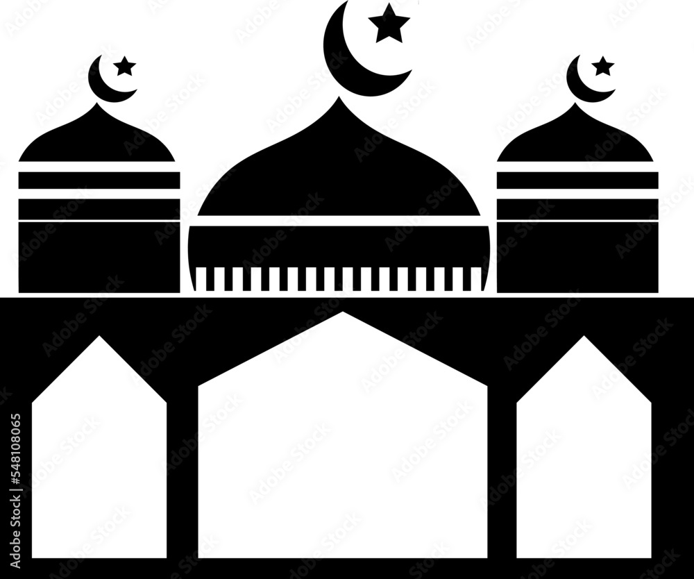 Obraz premium mosque simple icon, islamic worship place, muslim symbols, vector illustration.eps