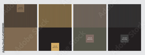 Modern minimalist cover design set. Creative abstract with vertical, horizontal, diagonal lines on the background. Premium, luxury vector collection for catalogs, brochure templates, magazine layouts,
