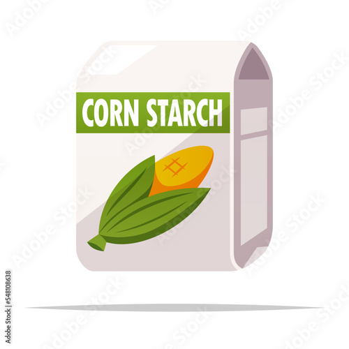 Bag of corn starch vector isolated illustration