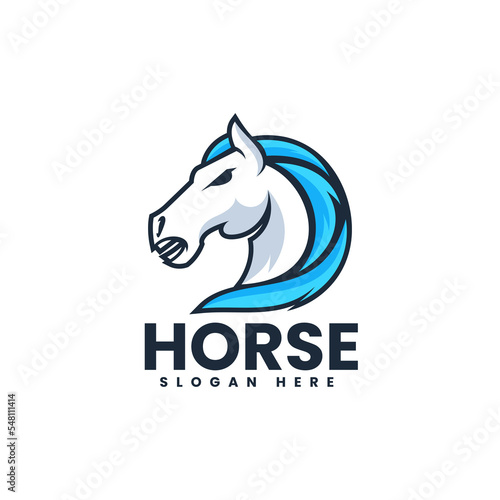 Vector Logo Illustration Horse Simple Mascot Style