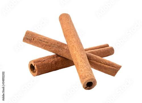 Obraz na plátně Cinnamon sticks stacked isolated on transparent png