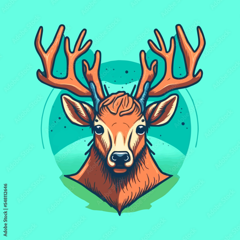 Deer hunting Wild life vintage logo design illustration