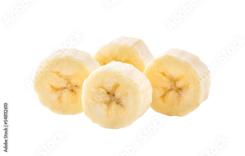 Banana slices isolated on transparent png