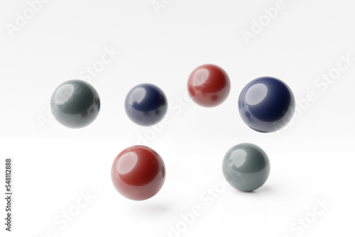 3D illustration of a   set of the  colorful   balls  on a white background.  Cyber ball sphere