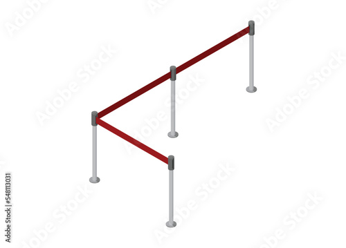 Ribbon fence. Simple flat illustration in isometric view.