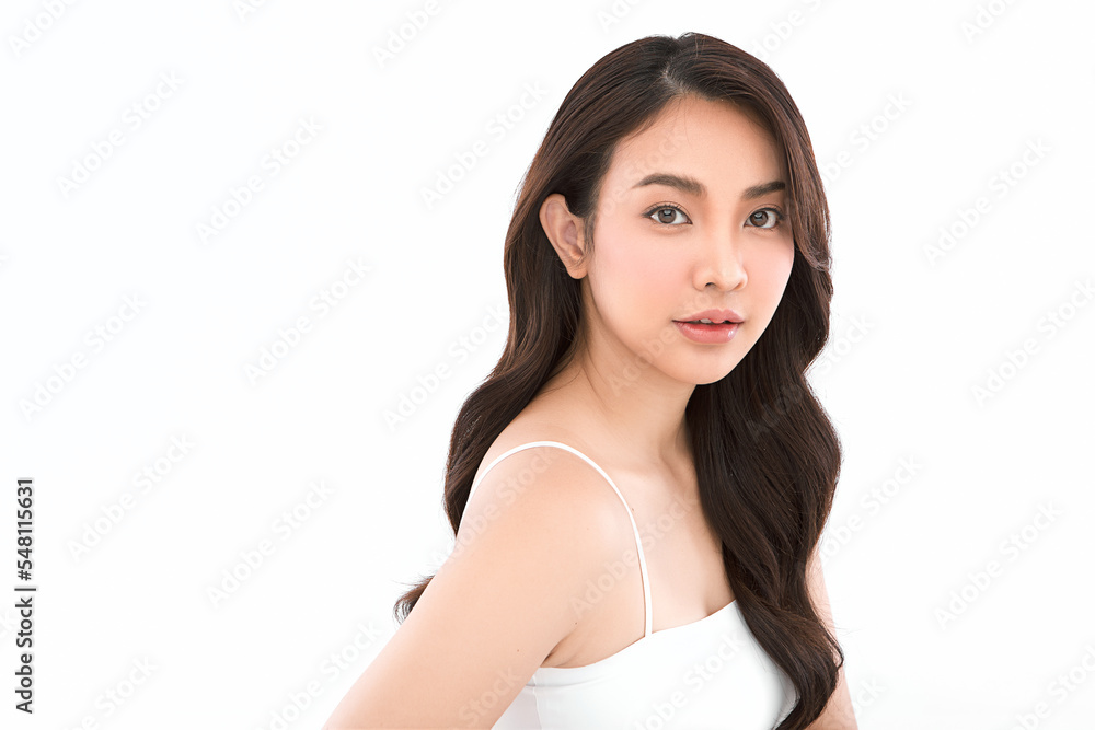 Beautiful young asian woman with clean fresh skin on white background, Face care, Facial treatment, Cosmetology, beauty and spa, Asian women portrait. Beautiful young asian woman with clean fresh skin on white background, Face care, Facial treatment, Cosmetology, beauty and spa, Asian women portrait.