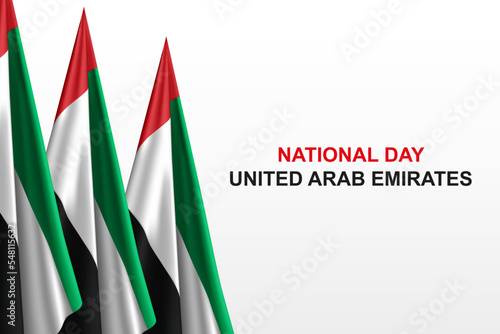 Banner with UAE flag. National day of the United Arab Emirates
