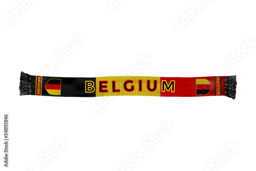 Belgium flag scarf football fans vector art illustration