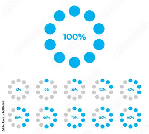 Set of Circular Progress Bars