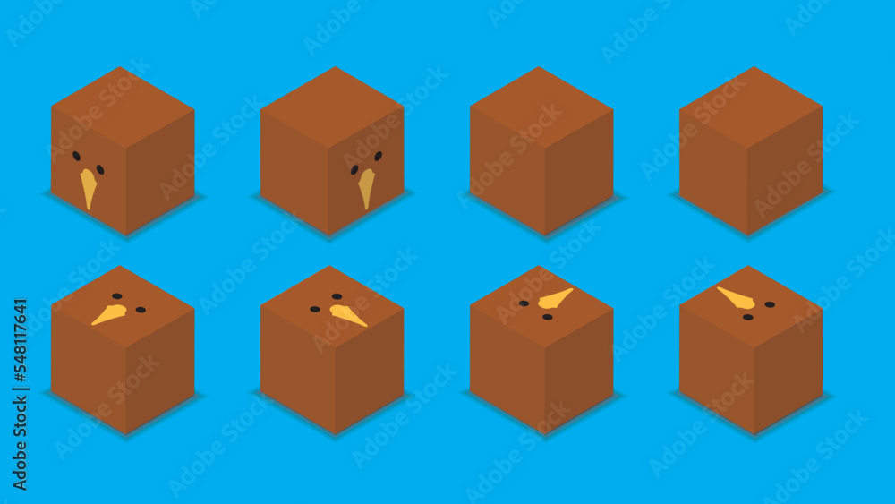 Animal Dice 3D Character Animal Kiwi Cartoon Vector Animal Dice 3D Character Animal Kiwi Cartoon Vector