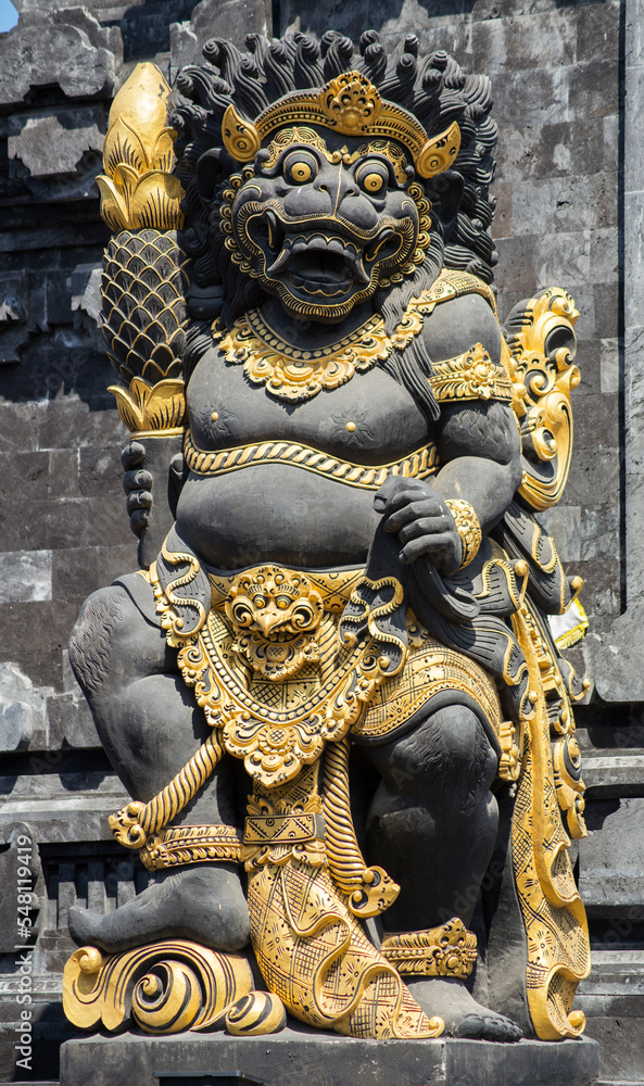 Close up of Balinese statue of Hindu deity