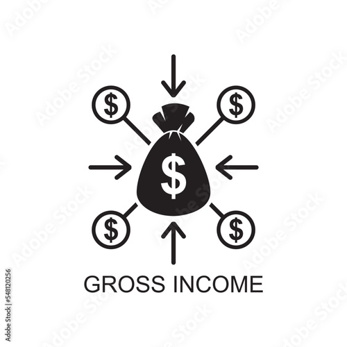 Obraz na plátně gross income icon , business icon