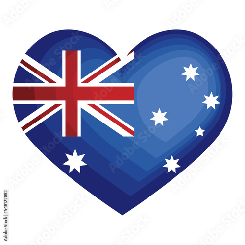 australian flag in heart