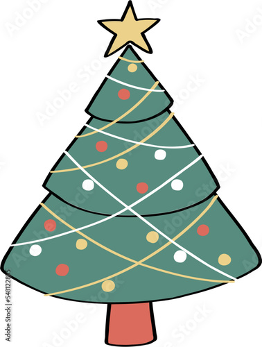 Wallpaper Mural Hand drawn Chirstmas tree illustration. Torontodigital.ca