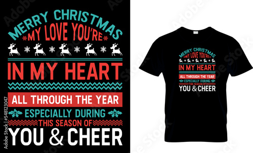 Merry christmas t-shirt design template