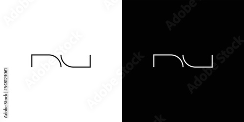 Simple and modern letter NU initials logo design