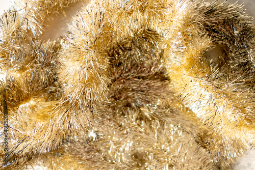 Gold holiday streamer decor