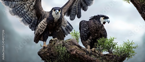 Obraz na płótnie Harpy Eagle Animal. Illustration Artist Rendering