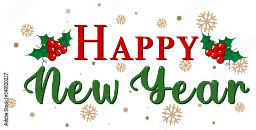 Happy New Year 2023 text for banner or poster design