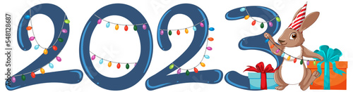 New Year 2023 rabbit sign icon