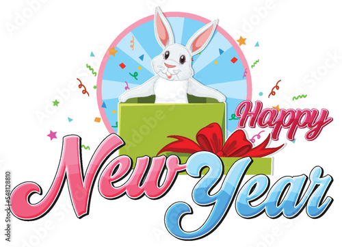 Happy New Year 2023 text for banner design