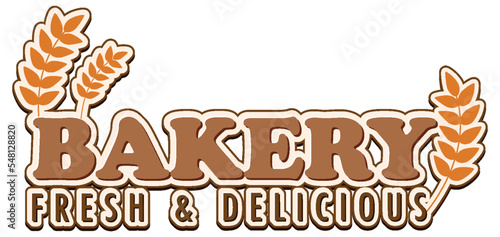 Bakery fresh and delicious text for banner or poster design