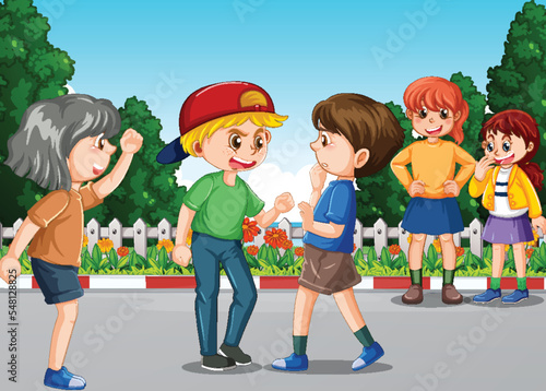A boy bullied by other kids