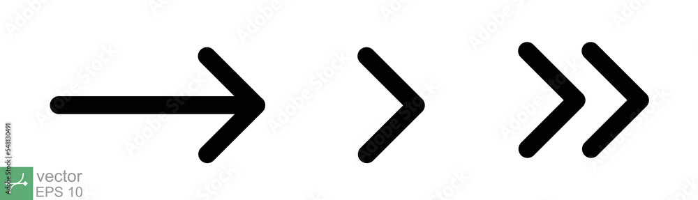 Obraz premium Arrow vector icon collection. Right, left, up, down, different black direction sign element. Vector illustration isolated on white background. EPS 10.