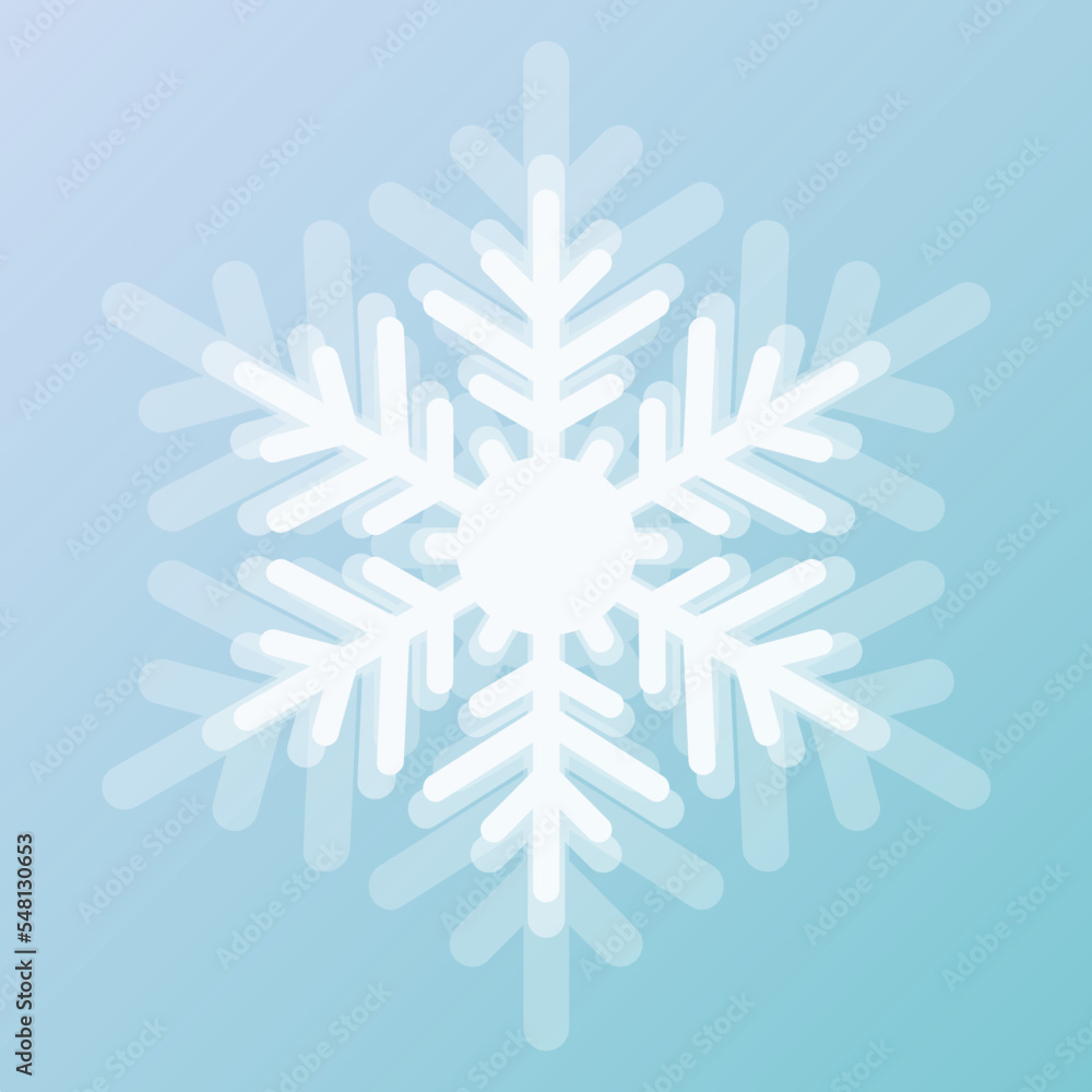 snowflake vector icon on gradient blue background snowflake vector icon on gradient blue background