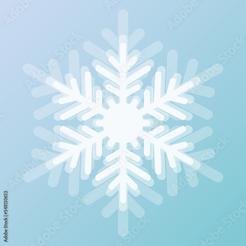 snowflake vector icon on gradient blue background