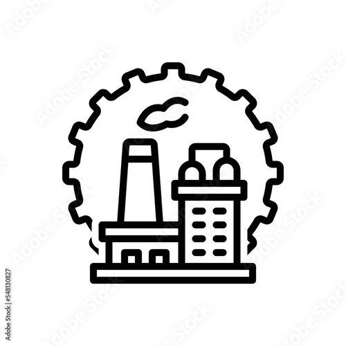 Black line icon for manufacturer