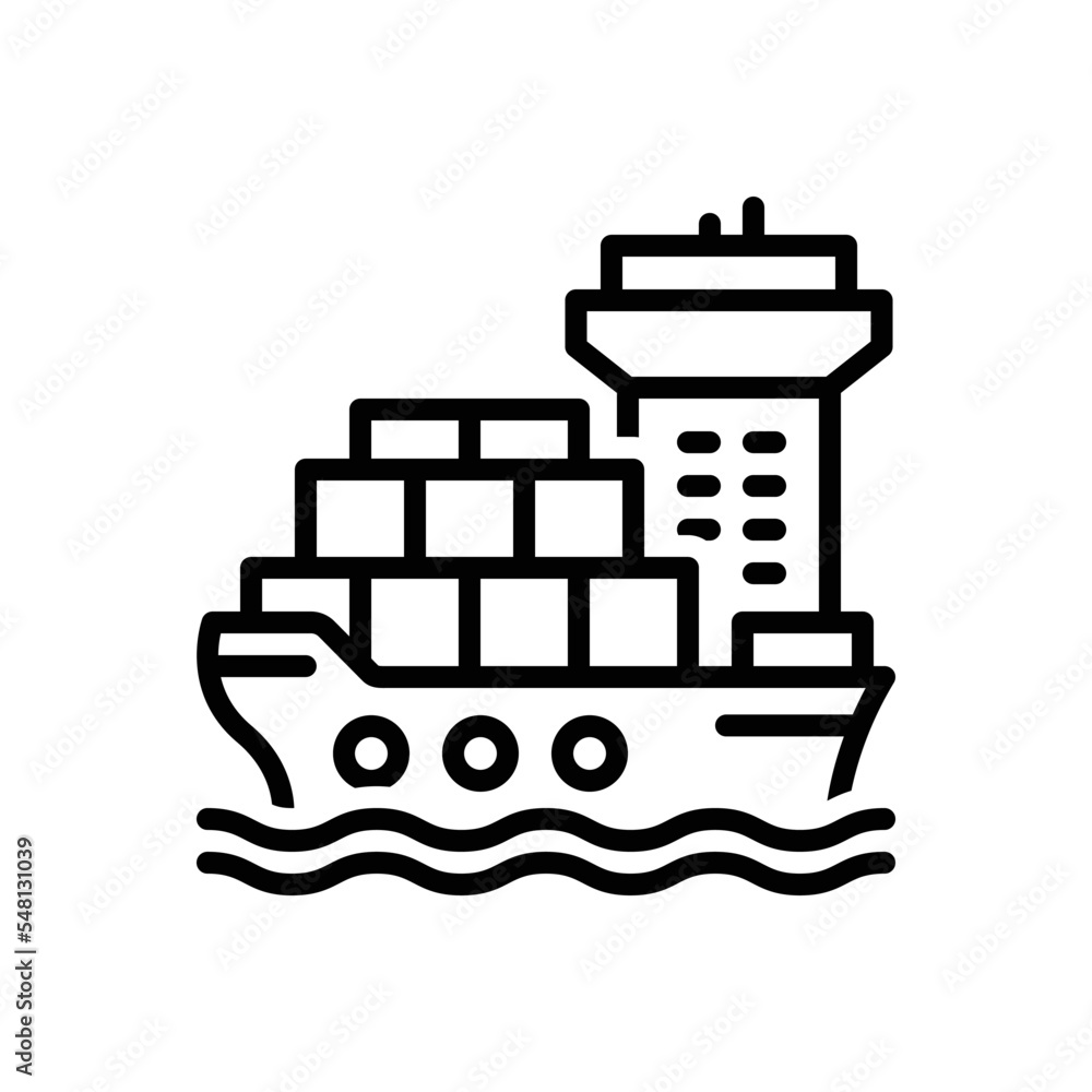 Black line icon for freight Black line icon for freight