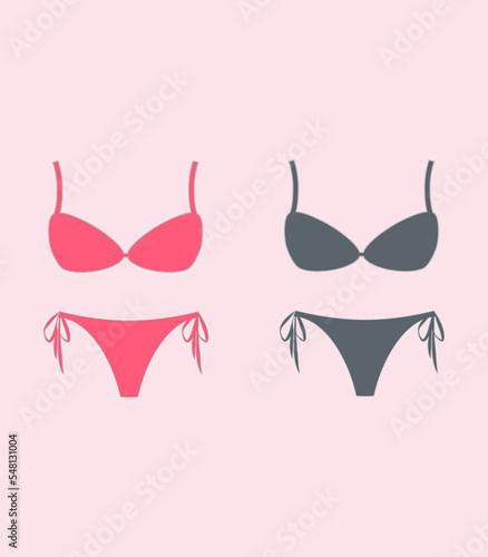 set of pink bra