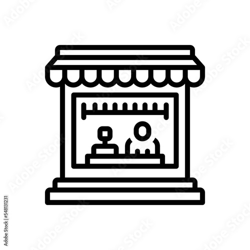 Black line icon for retailer