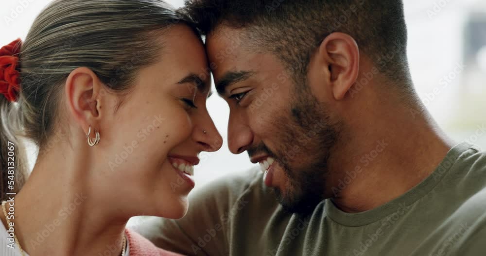 Communication, interracial and couple love with hug for intimate communication with excited smile. Happy, talking and Indian man embracing woman partner with appreciation, gratitude and care zoom. Communication, interracial and couple love with hug for intimate communication with excited smile. Happy, talking and Indian man embracing woman partner with appreciation, gratitude and care zoom.