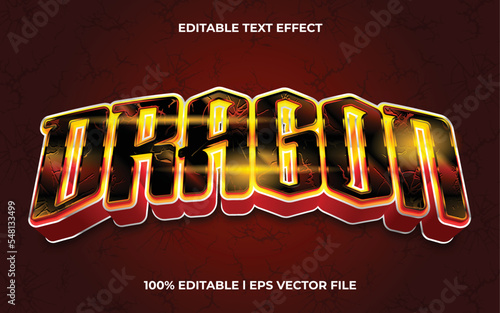 dragon text effect editable modern lettering typography font style, fire 3d text for tittle.