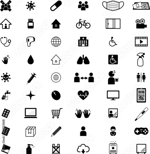 医療・新しい生活様式のイラストアイコンセット